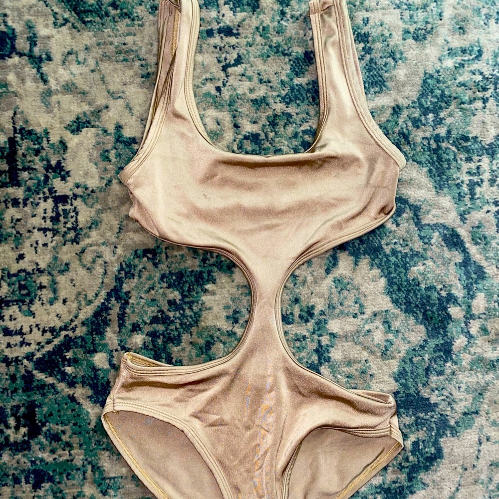American Apparel Gold Cut Out Bathing suit